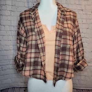 American eagle flannel and tank set